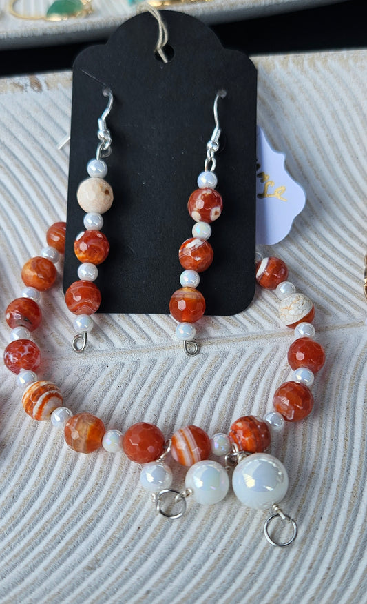 Set of bracelet and earrings