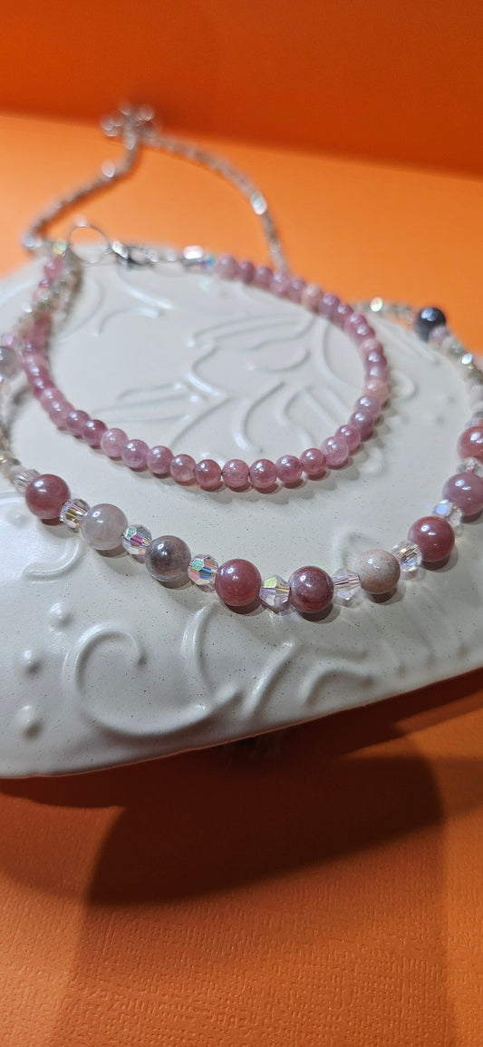 Chrystal necklace and bracelet